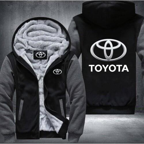 2020 NEW Comfortable Male Winter Hoodies Warm for Toyota Car LOGO Sweatshirt Thicken High Quality Coat Zipper Tops