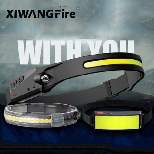 2021 New Trend Cob Headlamp USB Rechargeable Portable Waterproof Headlamp Built-In 1200mah Battery Outdoor Household Lamp