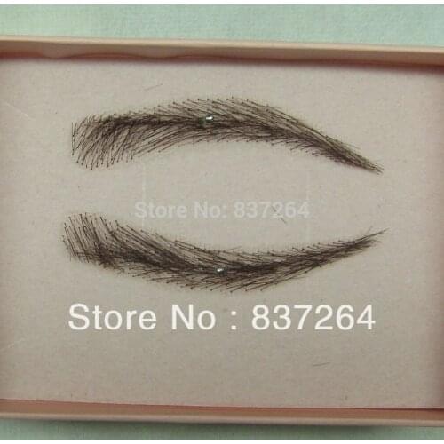 Whole sale human hair hand made human hair false eyebrow 013 black color natural