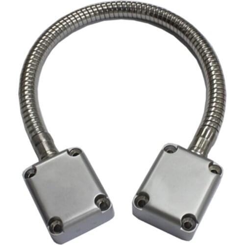 P82F Stainless Steel Armored Door Cord Wire Pass Protector Wire Flexible Stainless Steel Armored Door Loop with Zinc Alloy Ends