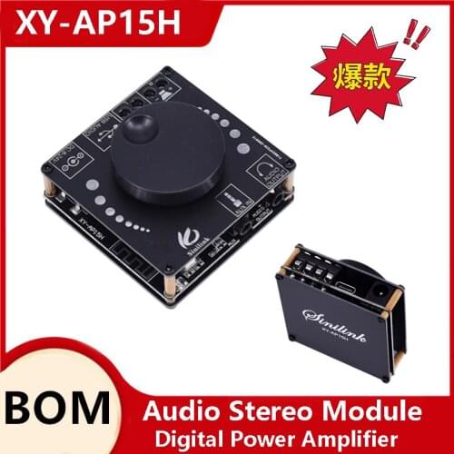 Diy Wireless Bluetooth BLE5.0 Audio Stereo Module USB Type C / AUX 50Wx2 Digital Power Amplifier Board with APP Controller