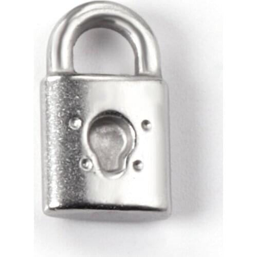 ASON 10pcs/lot Stainless Steel Jewelry Lock Pendant Silver Color Key Lock Charms For Necklaces DIY Jewelry Making Accessories