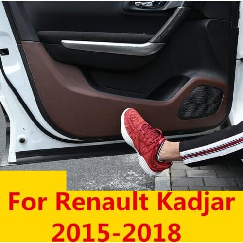 Car door Anti kick pad Modification leather Car door All inclusive easy Cleaning Anti kick For Renault Kadjar 2015-2018
