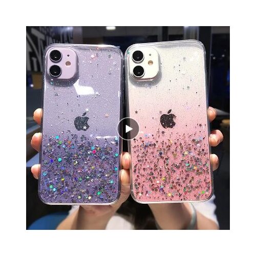 Luxury Bling Glitter Phone Case for iPhone 13 12 11 Pro X XS Max XR 7 8 6S Plus SE 2020 TPU Transparent Phone Cover Clear Coque