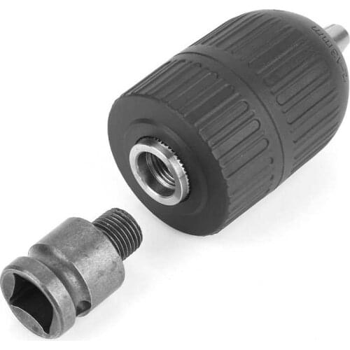Drill Chuck 2-13mm Keyless Drill Chuck 1/2-20UNF with 1/2 Chuck Adaptor for Impact Wrench Conversion