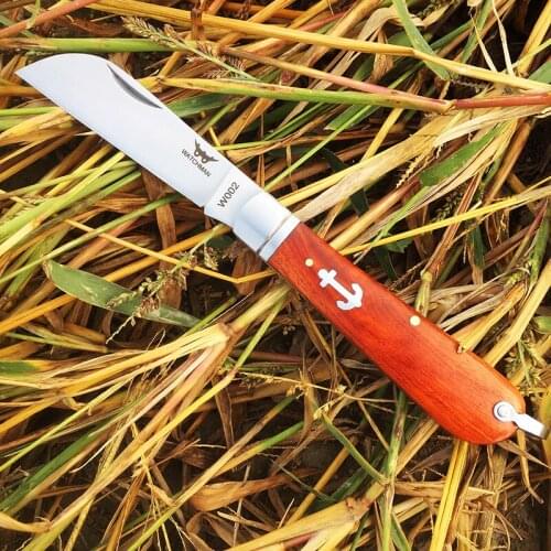 [Watchman W002] Folding Knife 7CR17MOV Blade Wood Handle Knives Camping Survival Hunting Pocket Knife Tactical Knife EDC Tools