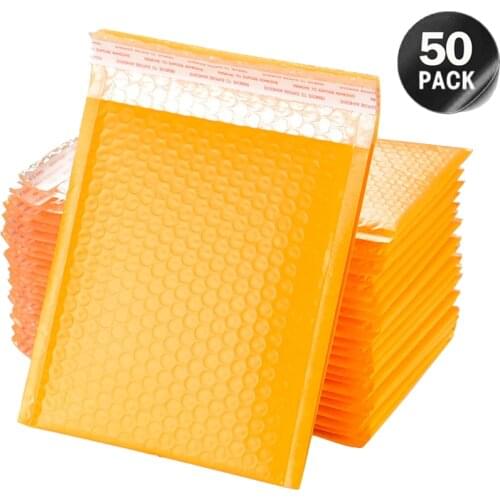 Yellow 50pcs Mailer Poly Bubble Padded Bubble Mailing Envelopes for Packaging Self Seal Shipping Bag Black White and Pink