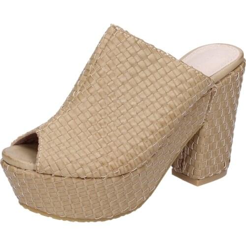 SARA LOPEZ sandals women synthetic leather beige