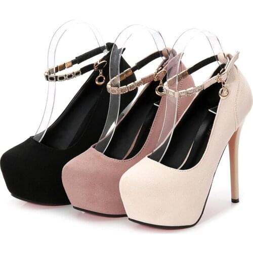 High Quality Women Pumps 2021 New Ladies Suede Peep Toe Heels Fashion Party Wedding Office Work Shoes