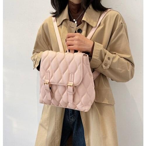 Western Style Ladies Backpack 2021 New Brand Design Fashion Shoulder Bag High Quality PU Leather Simple Student Backpacks Female