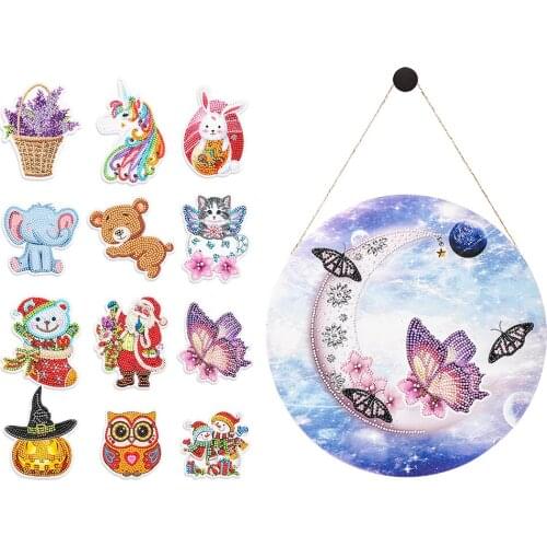 12pcs Soft Magnetic Stickers DIY Partial Special Shaped Diamonds Point Drills Iron Sheet Paintings Indoor Home Mosaic Decoration