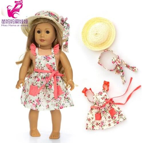 18 inch girl doll house keeper dress and hat baby doll clothese dress 45cm doll clothes