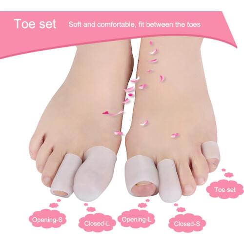 2pcs=1pair Professional Silicone Finger Toe Protector Plantar Fasciitis Feet Care Bunion Corrector Gel Foot Care Pedicure Tools