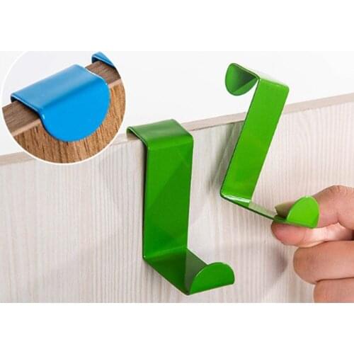 2Pcs Hot Sale S Shape Over Door Hook Stainless Kitchen Cabinet Clothes Hanger Organizer Holder Home Storage Hooks 2 Colors