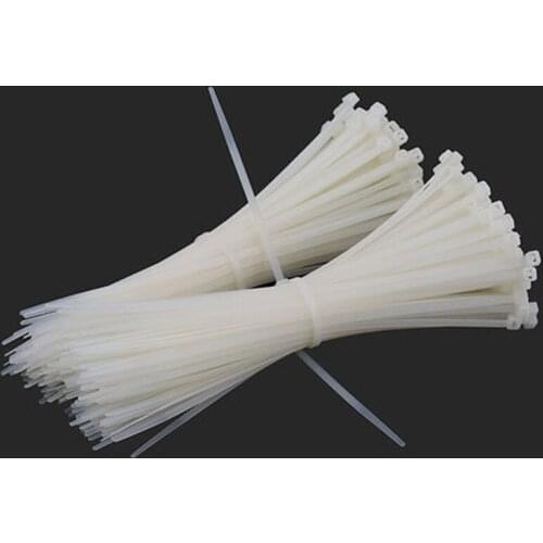 20pcs 5mm/8mmx500mm Length Self-locking nylon cable tie Seal fixing buckle White plastic Bundle of wires