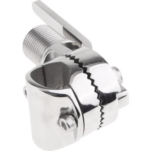 316 Stainless Steel Boat Radio VHF Antenna Ratchet Mount Base for 7/8 or 1 inch Antennas