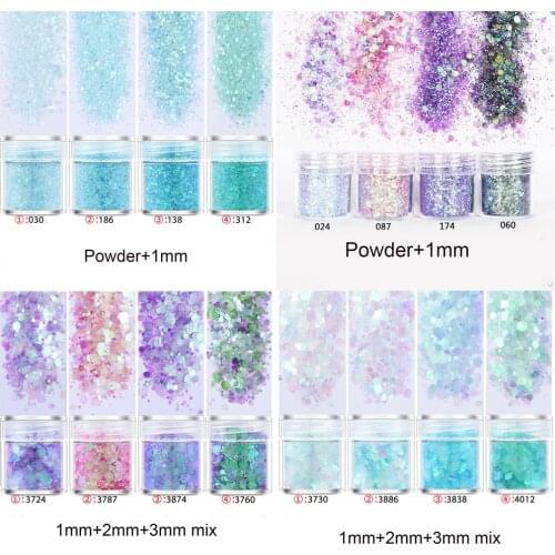4pots Ice Blue Sequins UV Resin Mold Filling Nail art Diy Making Resin Crafts Supplies For Jewelry Components Findings