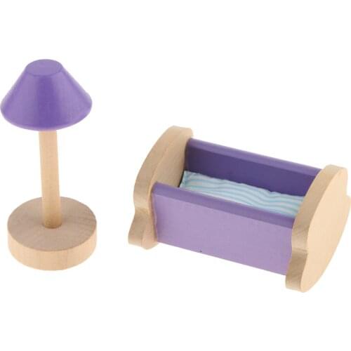 4pcs/Set Mini Dolls House Nursery Room Furniture Role Play Toy - Kids Room