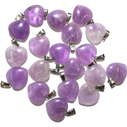 5 PCS Natural Stone Water drop shape Amethysts Pendants Lucky Stone Crystal Pendant for Jewelry Making Diy necklace accessories