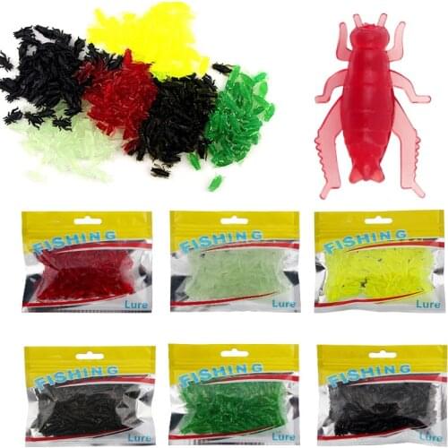 50Pcs / bag 0.7g Lightweight Grasshopper Soft Insect Bait Floating Cricket Artificial Fishing Lures Ocean Wobblers Silicone Bait