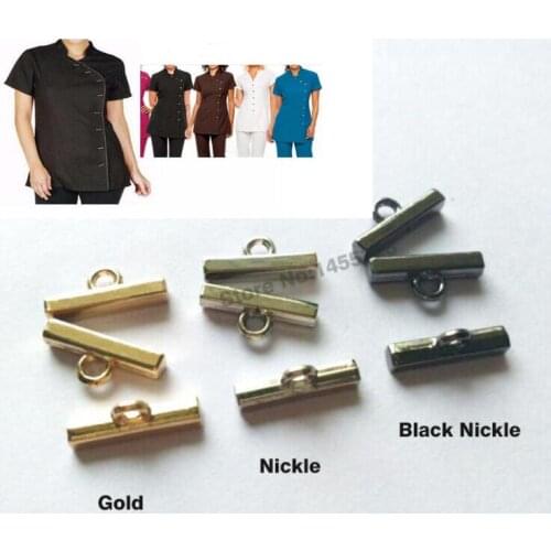 80pcs/lot 15*3mm metal alloy sewing square buttons Nickle/Black Nickle/Gold color for uniform free shipping 2017031001