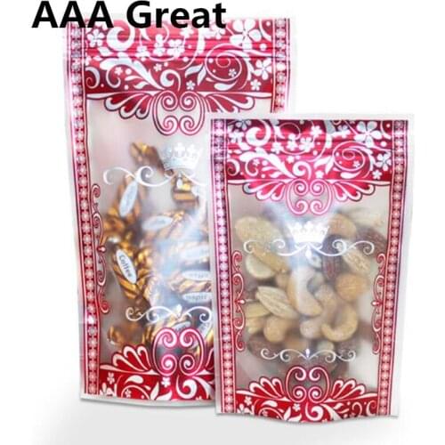 AAA Great 100Pcs/Lot Plastic Aluminm Foil Baggies Ziplock Zip Zipped Lock Reclosable Clear Matte Bag Food Storage Pouch Stand Up