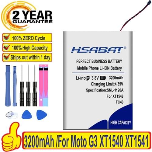 HSABAT 100% New 3200mAh Battery for FC40 Motorola Moto G 2015 Moto G3 XT1540 XT1541 XT1543 XT1544 XT1548 XT1550 XT1557