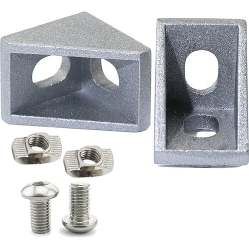 Aluminium Profile Fittings 1515 2020 3030 Series Silver Corner Bracket Set Angle Brackets Connector for 15S 20S 30S