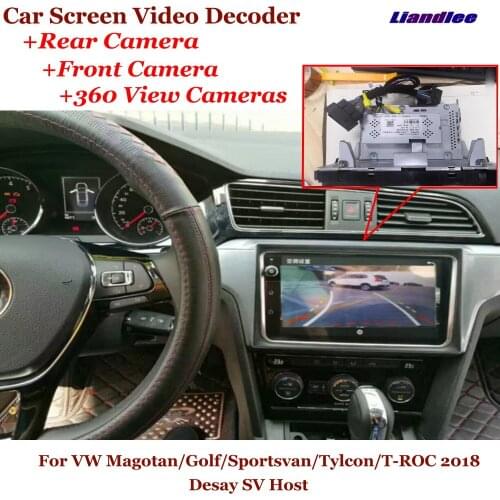 Car Original Screen For VW Magotan/Golf/Sportsvan/Tylcon/T-ROC 2018 DVR Reverse Image Decoder Rearview Front 360 Camera