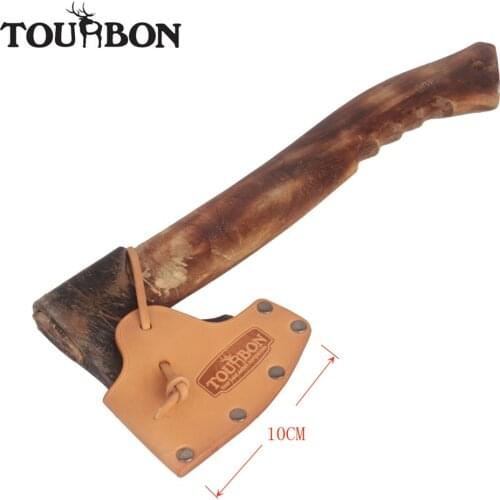 Tourbon Hunting Axe Hatchet Blade Cover Ax Head Sheath Case Belt Holster Genuine Leather Khaki Accessories