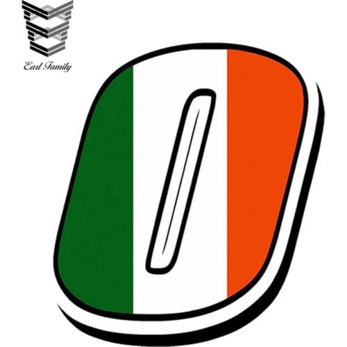 EARLFAMILY 13cm x 10cm Car Styling Racing Numbers Vinyl IRELAND FLAG Car Stickers Auto Moto ATV Decor Waterproof DIY Accessories