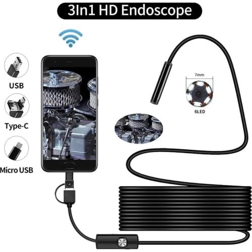 QZT Micro USB Endoscope Camera WIFI Borescope Inspection Camera Waterproof WIFI Mini Endoscope Camera For IPhone Android Phone