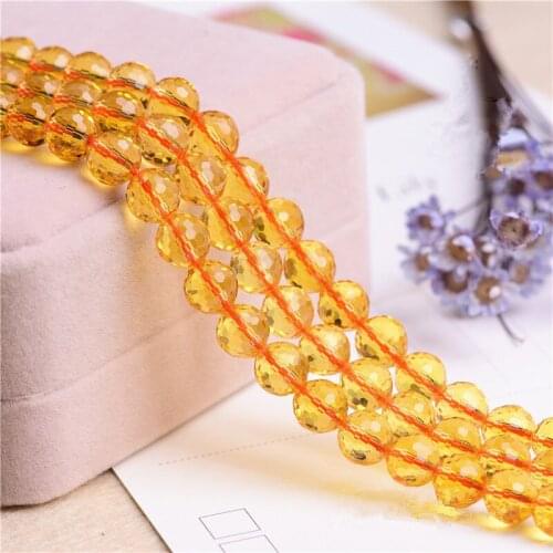 RONGQING 128 Faceted Synthetic Yellow Crystal Semi-finished Products Yellow Crystal Loose Beads for Jewelry Making cordon bijoux