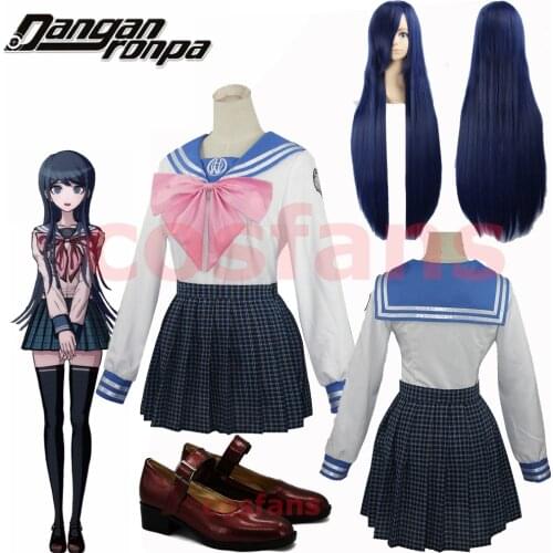 Dangan-Ronpa Sayaka Maizono Danganronpa Cosplay Costume Adult Women Summer DanganRonpa 2 Dress Girl Skirt Pink Bow-Tie Sail Suit