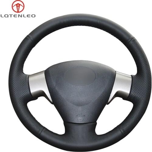 LQTENLEO Black Artificial Leather Car Steering Wheel Cover for Toyota Corolla 2006-2013 Matrix 2009-2010 Auris 2007-2009