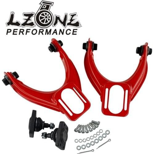 LZONE - Adjustable (L&R) Front Upper Control Arm Camber Kit For HONDA CIVIC EK 96-00 RED JR9871