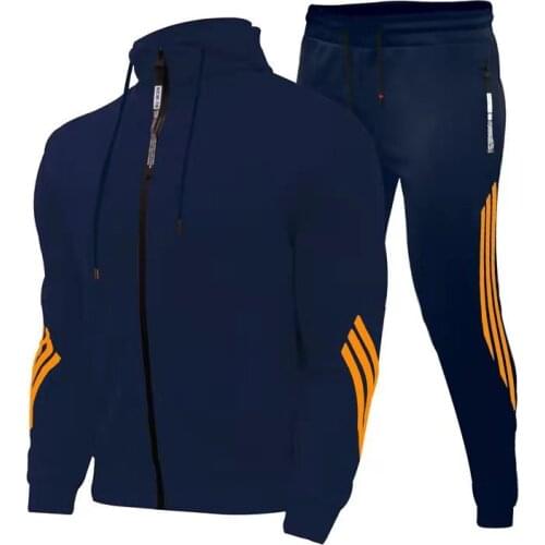 Men Autumn Winter Sets Tracksuit Hooded Sweatshirt Drawstring Outfit Sportswear 2020 Male Casual Suit Pullover Two Piece Set