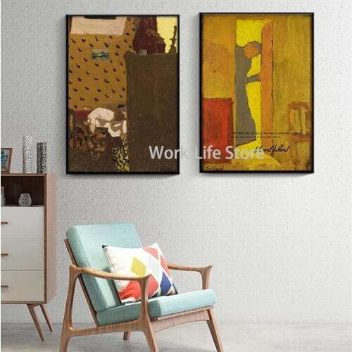 Madame Bonnard Edouard Vuillard Mother Opening Door Courtyard group Home Decoration Print Canvas Art Wall Pictures Living Room