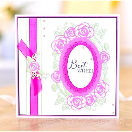 Oval DECORATIVE ROSE FRAME Metal Cutting Dies Cut Die Mold Card Scrapbook Paper Craft Knife Mould Blade Punch Stencils 2021 New