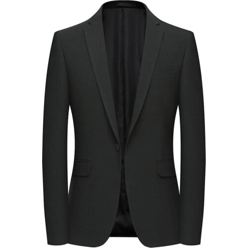 Interview Blazer Solid Color Formal Banquet Party Suit Mens Business Jacekt Slim Fit One Button Coat
