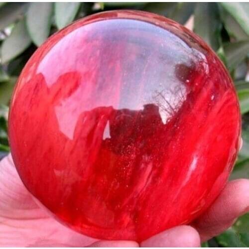 RARE NATURE CHERRY Red QUARTZ CRYSTAL SPHERE BALL 80mm