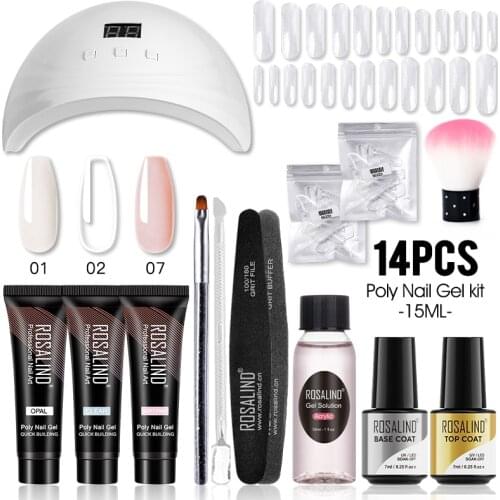 ROSALIND Poly Nail Gel Kit Building Gel Set All for Manicure Nails Art Poly Nail Gel For Extension Tool Kit Professional Set