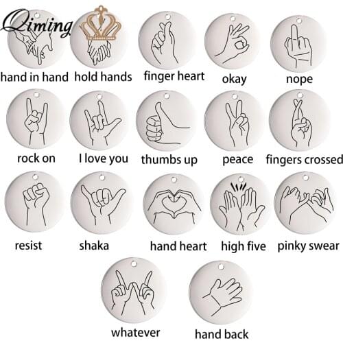 Hand Language Pinky Promise Necklace Female Women Stainless Steel Jewelry Gestures Sign Symbol Friendship Necklace Wedding Gift