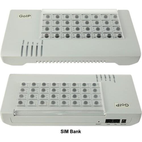 SIM Bank SMBT32 server,Remote SIM cards manage,emulator support DBL goip(Auto IMEI Changeable+Auto SIM Rotation)