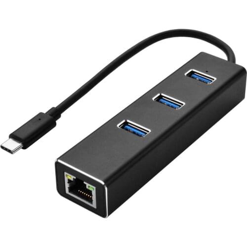 Lcone USB C HUB Type C 3.0 to Ethernet 1000 Mbps Network Adapter RJ45 usb-c with 3 usb 3.0 Ports usb splitter for Laptop Macbook