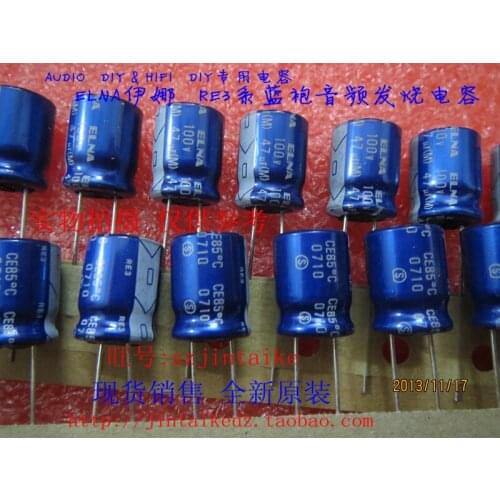 Hot sale 30PCS/50PCS Japan ELNA blue robe electrolytic capacitor 100V47UF 10X12.5 audio for amp capacitance RE3 free shipping