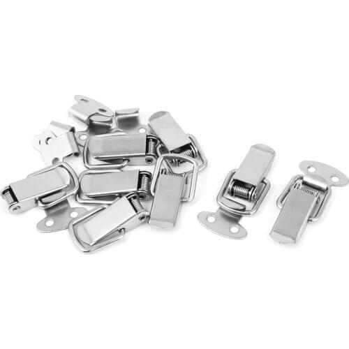 Uxcell 8pcs Toolbox Chest Box Spring Loaded Straight Loop Toggle Catch Latch Hasp