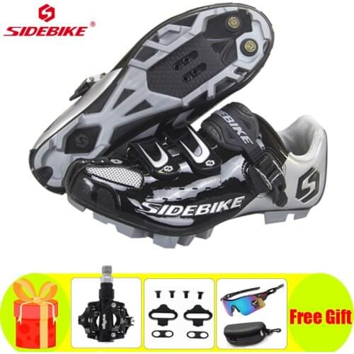Sidebike 2021 MTB Cycling Shoes Sapatilha Ciclismo Add Pedal Set Pro Racing Mountain Bike Breathable Auto-lock Bicycle Shoes