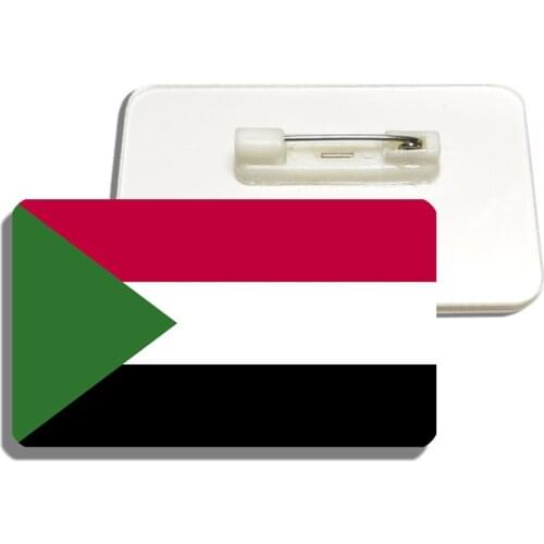 Sudan National Flag Brooch For Women And Men Vintage Pin Hat Clothes Accessories Acrylic Patriotic Badge