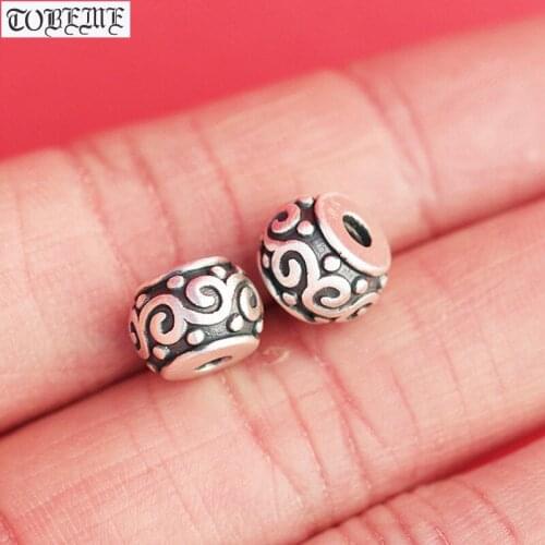 Vintage 100% 925 Sterling Silver Lucky Symbol Beads DIY Jewelry Findings Good Luck Loose Beads Accessories